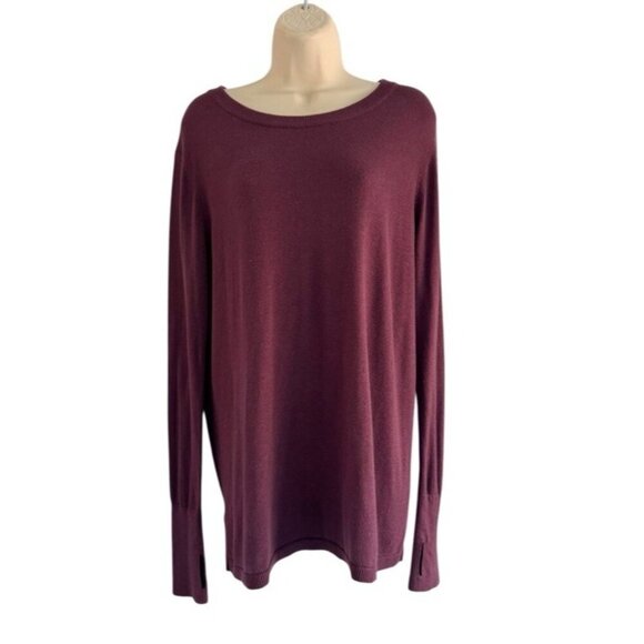 Lululemon Bring It Backbend Burgundy Open Back Sweater Cashmere Blend Sz 8 / 10 - Picture 3 of 10